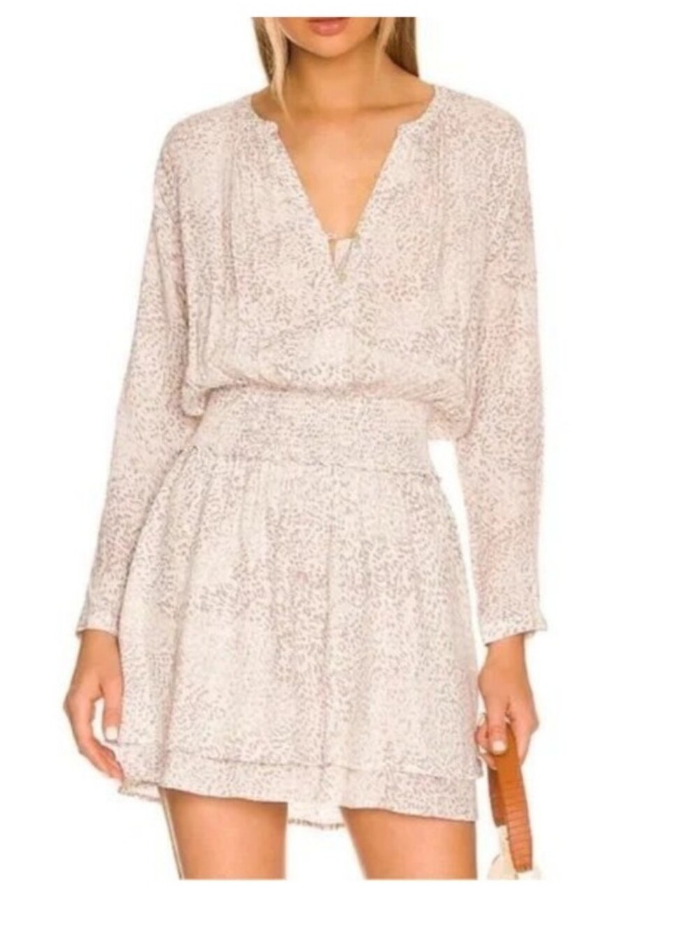 Rails Light Pink Printed Long-Sleeve Mini Dress